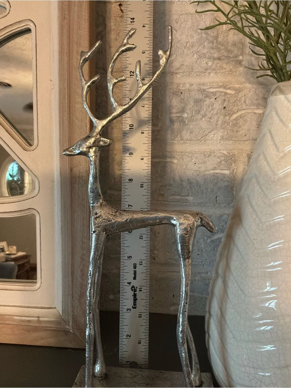 Pottery Barn Large Silver Reindeer Stocking Holder
